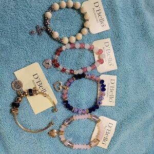 D Bello Pink and Blue Beaded Bracelets Set